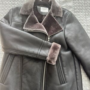 Zara Black and Brown Teddy Jacket